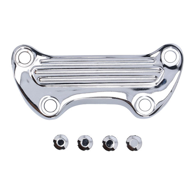 Handlebar top clamp, without skirt — Various 73-23 Big Twin; XL Sportster (Excl. FLT/Touring). With 1" diameter bars