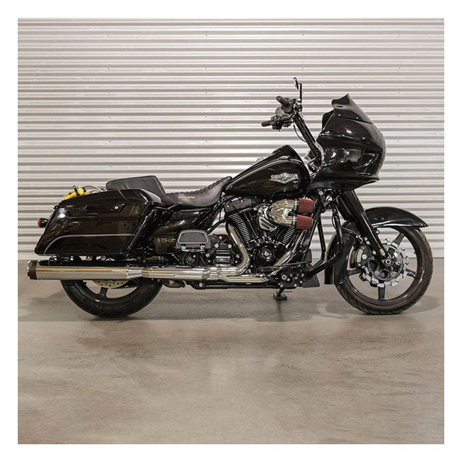 S&S, tuned induction air cleaner kit. Chrome — 18-24 (NU) Softail; 17-25 Touring (excl. Twin Cooled or models with fairing lowers/speaker pods; 24-25 FLHX; 2025 FLHXU; 24-25 FLTRX; 23-25 FLHXSE; 23-25 FLTRXSE); 17-25 Trikes