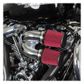 S&S, tuned induction air cleaner kit. Chrome — 18-24 (NU) Softail; 17-25 Touring (excl. Twin Cooled or models with fairing lowers/speaker pods; 24-25 FLHX; 2025 FLHXU; 24-25 FLTRX; 23-25 FLHXSE; 23-25 FLTRXSE); 17-25 Trikes