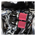 S&S, tuned induction air cleaner kit. Black — 18-24 (NU) Softail; 17-25 Touring (excl. Twin Cooled or models with fairing lowers/speaker pods; 24-25 FLHX; 2025 FLHXU; 24-25 FLTRX; 23-25 FLHXSE; 23-25 FLTRXSE); 17-25 Trikes