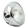 British style 7" H4 headlamp. side mount. Chrome