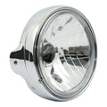 LTD style 7" H4 headlamp. side mount. Clear lens. Chrome