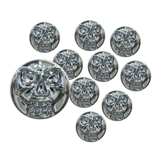Chrome head bolt cover with skull — 943591
