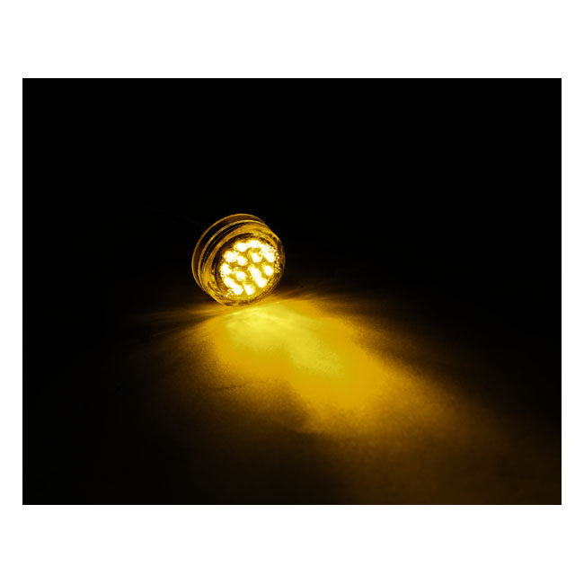 Micro disc, LED turn signals. Black. Clear lens