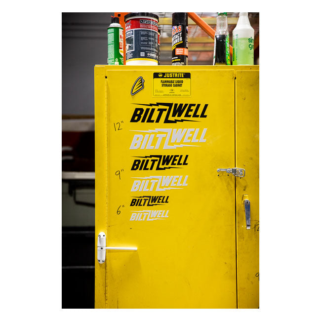 Biltwell Bolt sticker white 12"