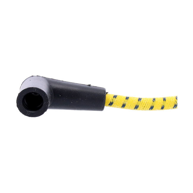 Universal 40" spark plug wire set. Cotton cloth yellow/black