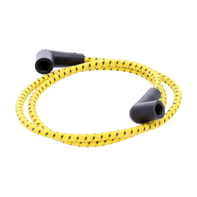 Universal 40" spark plug wire set. Cotton cloth yellow/black