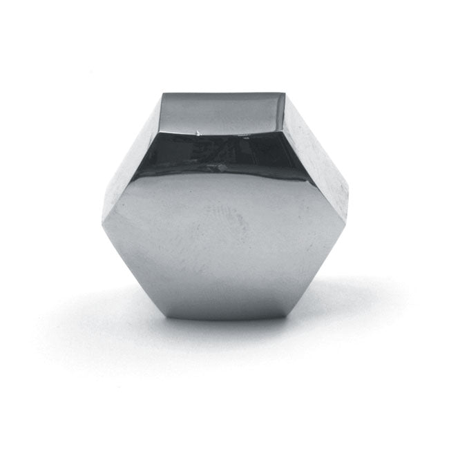 Stem nut, flat crown acorn. Chrome