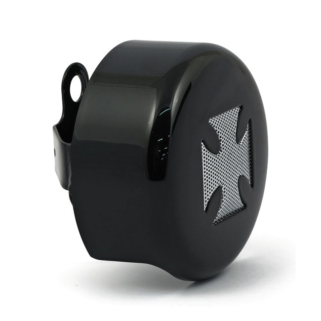 C-Round, horn cover. Maltese Cross — 93-25 H-D with side mounted horn