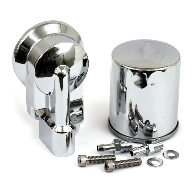 Oil filter mount bracket kit. Chrome — 92-99 Evo Big Twin (NU)