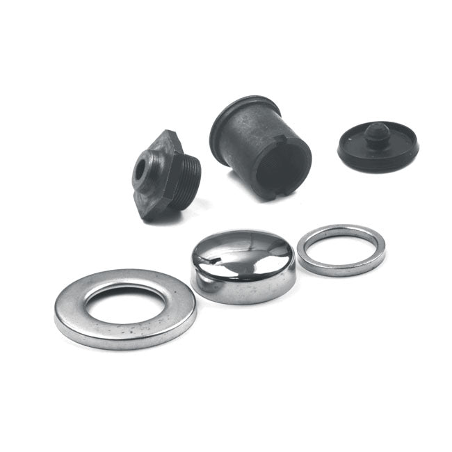 Colony, fork stem bolt kit. Chrome — 57-77 XL Sportster without steering damper (NU)