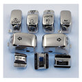 Handlebar switch cap kit, chrome — 96-13 FLHT; FLHTC; FLHX; FLTRX; 10-11 FLHXXX. (with Cruise Control) (NU)