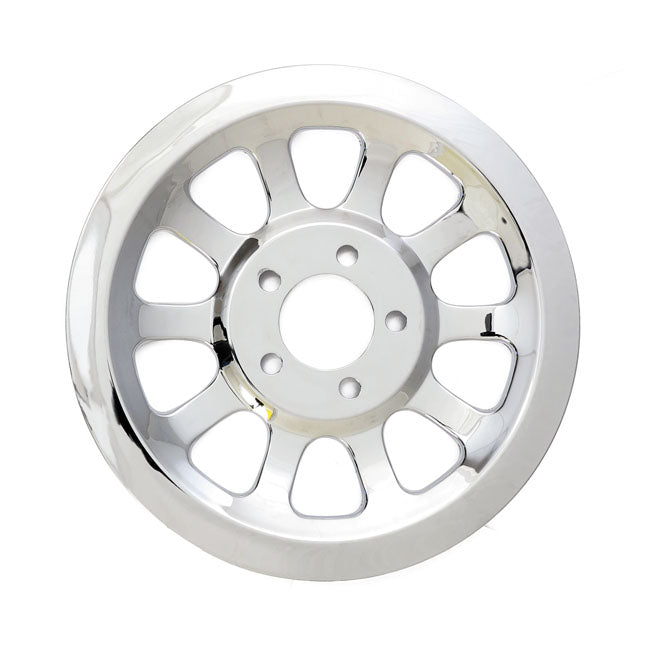 Pulley cover, ''holes'' 66t. Chrome
