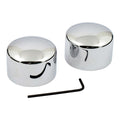 Front axle nut cover kit. Chrome. Domed