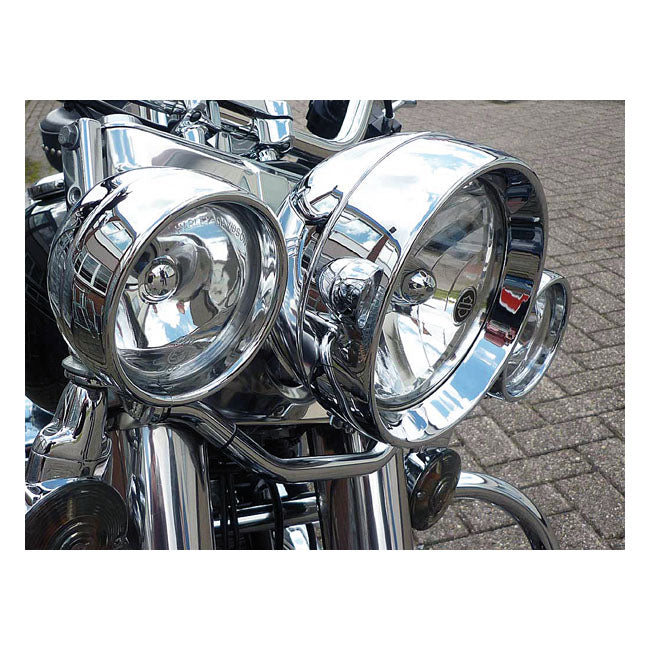Recessed trim ring. 7" headlamp. Chrome — 94-17 (NU) FLS/S/TF/TFB/TFBS; FLSTN; 15-24 FLRT Freewheeler Trike