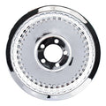 Pulley cover, smooth ribbed (70t). Chrome