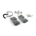 Head bolt bridge cover set. Finned, silver — 99-17 fuel injected Twin Cam (excl. carburetor models) (NU)