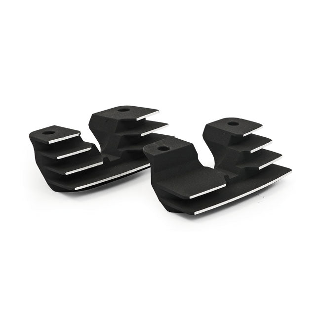 Head bolt bridge cover set. Finned, black — 99-06 carbureted Twin Cam (Excl. fuel injected models) (NU)