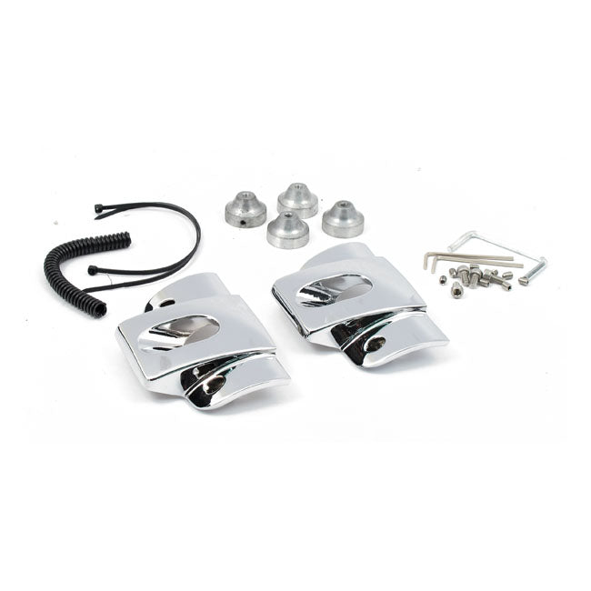 Head bolt bridge cover set. Smooth, chrome — 99-17 Twin Cam (Excl. carburetor models) (NU)