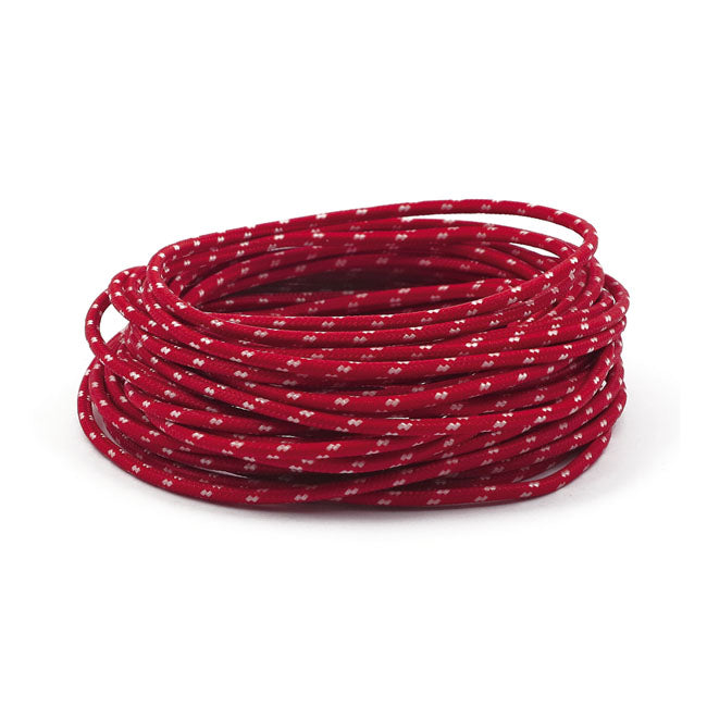 Classic cloth covered wiring, 25ft. roll. Red/white