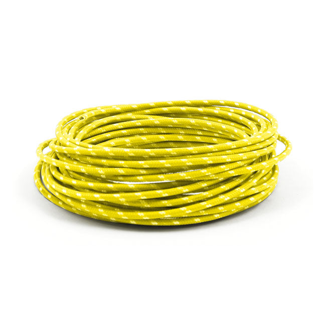 Classic cloth covered wiring, 25ft. roll. Yellow/white