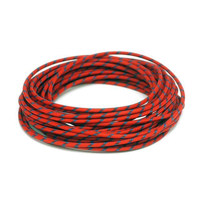 Classic cloth covered wiring, 25ft. roll. Red/blue