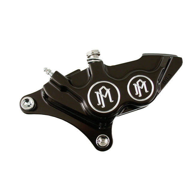 PM, 4-p 137x4b caliper. Bolt-on, 11.5" left front. Black CC — 84-99 Big Twin; XL Sportster (Excl. Springers. all FXR; Dyna and XL Sportster with wire wheels) (NU)