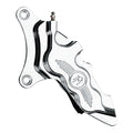 PM, 6-p 112x6b caliper. Bolt-on, 11.5" left front. Chrome — 84-99 Big Twin; XL Sportster (Excl. Springers. all FXR; Dyna and XL Sportster with wire wheels) (NU)