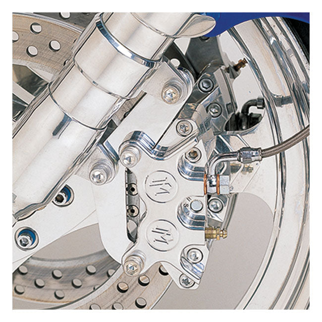 PM, Caliper bracket, 11.5" front left. Chrome