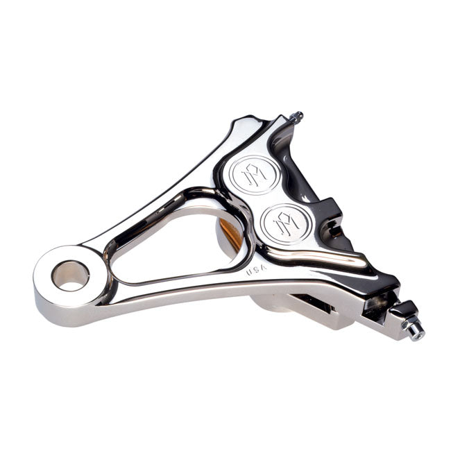 PM, 4-piston one-piece caliper/bracket, rear. Chrome — 06-07 Softail (with 200mm 17" tire) (NU)