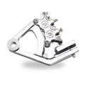 PM, 4-piston one-piece caliper/bracket, rear. Chrome — 87-99 Softail with stock tire (NU)