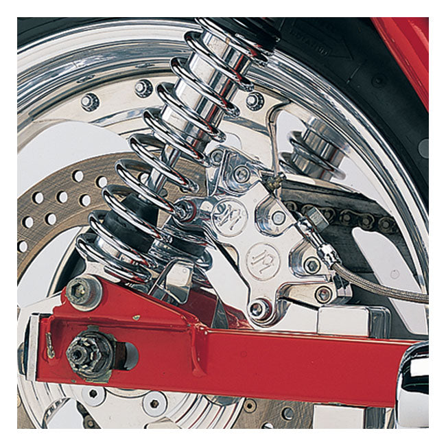 PM, Rear 4-p caliper bracket, 11.5". Polished — 84-99 FXR (NU)