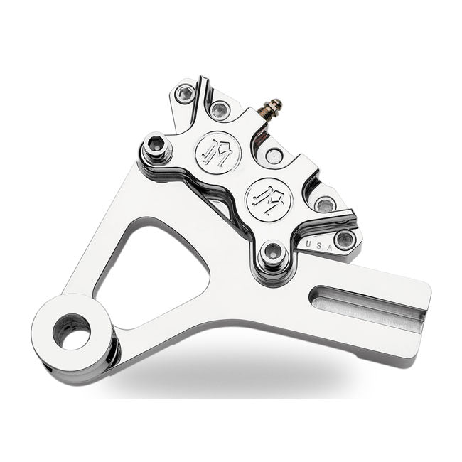 PM, Rear 4-p caliper bracket, 11.5". Chrome — 00-05 Dyna (NU)