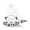 PM, Rear 4-p caliper bracket, 11.5". Chrome — Universal with 11.5" rotor and 3/4" axle