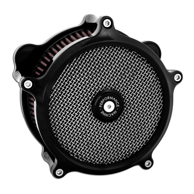 PM, ''Super gas interchange'' air cleaner kit. Black — 16-17 Softail; 2017 FXDLS; 08-16 FLT/Touring; Trike. (e-throttle) (NU)
