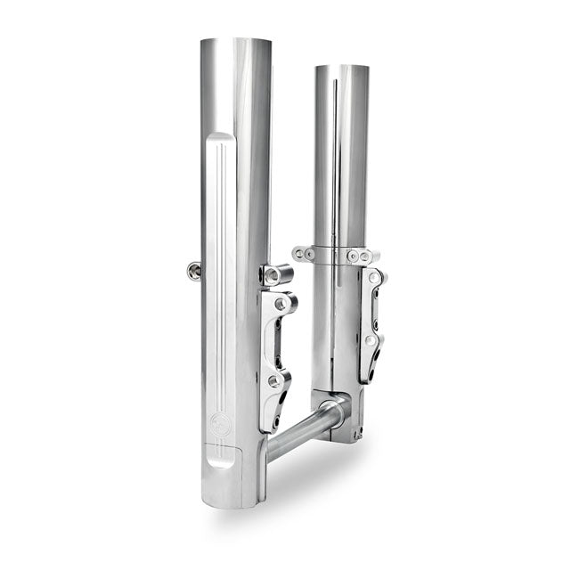 PM, Lower leg assembly, single disc. Chrome — 08-13 FLT/Touring (NU)