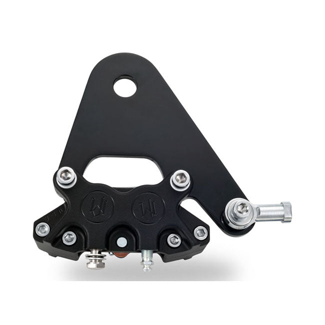 PM, Rear 4-p caliper bracket, 11.5". Black — Universal with 11.5" rotor and 3/4" axle