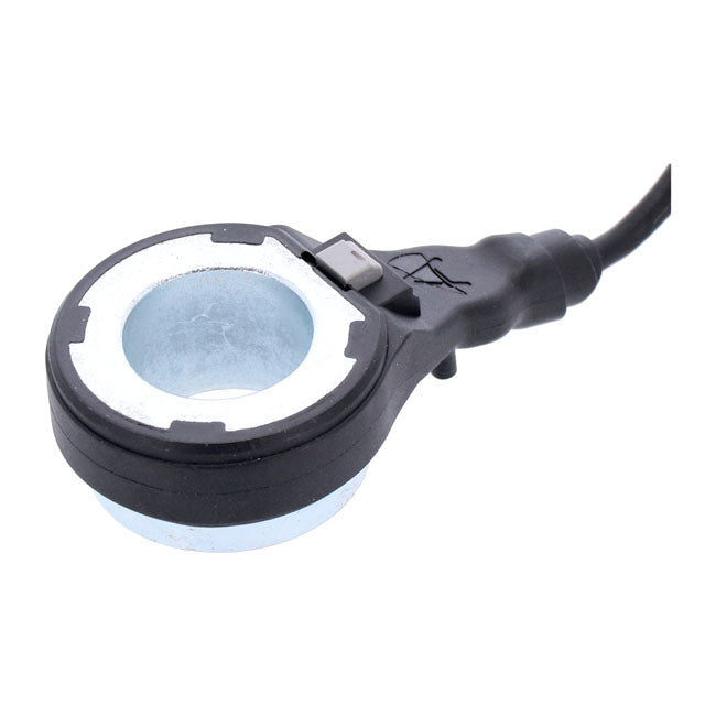 ABS brake sensor & speedometer sensor. Front — ABS sensor: 14-22 FLHR; 14-19 FLHRC; 17-24 FLHRXS; 19-24 FLRT Trike. Speedometer sensor: 20-22 FLHR; 20-24 FLHRXS; 20-24 FLRT Trike.