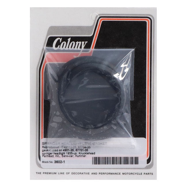 Colony, gasket headlamp lens