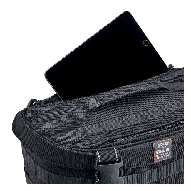 Biltwell, Exfil-18 throw-over saddlebags. Black