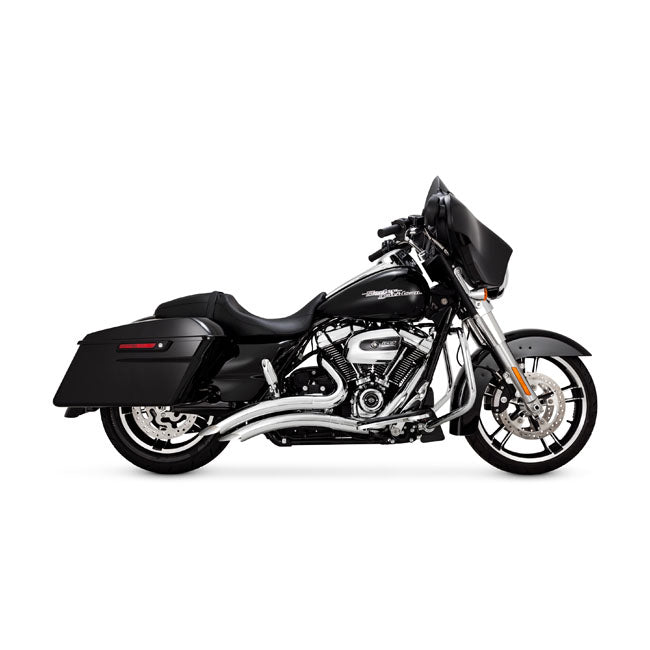 Vance & Hines, Big radius PCX exhaust. chrome — 17-25 FLT/Touring (excl. 23-25 FLTRXSE; 24-25 FLTRXSTSE; 23-25 FLHXSE; 24-25 FLHX; 2025 FLHXU; 24-25 FLTRX; all Trikes). Requires disabling 2nd; down stream O2 sensor (s) of 20-up EU models