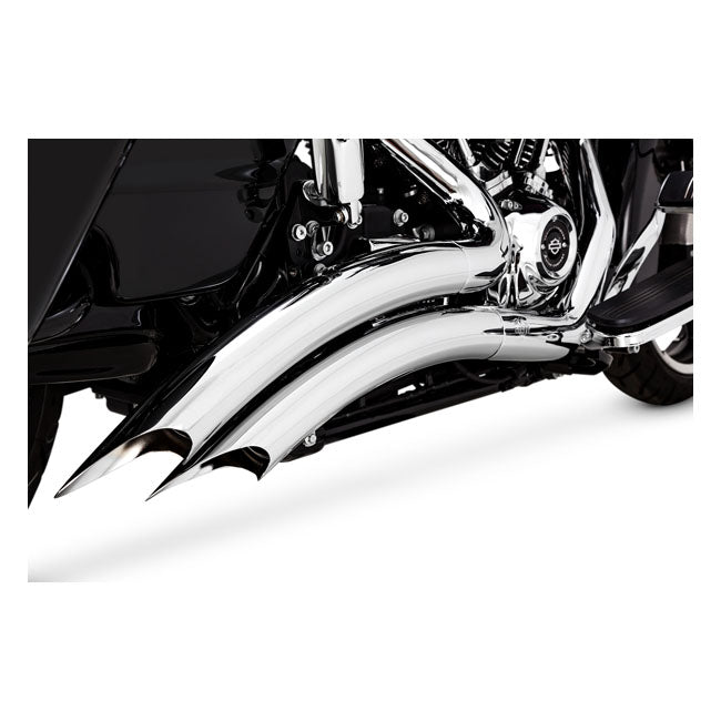 Vance & Hines, Big radius PCX exhaust. chrome — 17-25 FLT/Touring (excl. 23-25 FLTRXSE; 24-25 FLTRXSTSE; 23-25 FLHXSE; 24-25 FLHX; 2025 FLHXU; 24-25 FLTRX; all Trikes). Requires disabling 2nd; down stream O2 sensor (s) of 20-up EU models