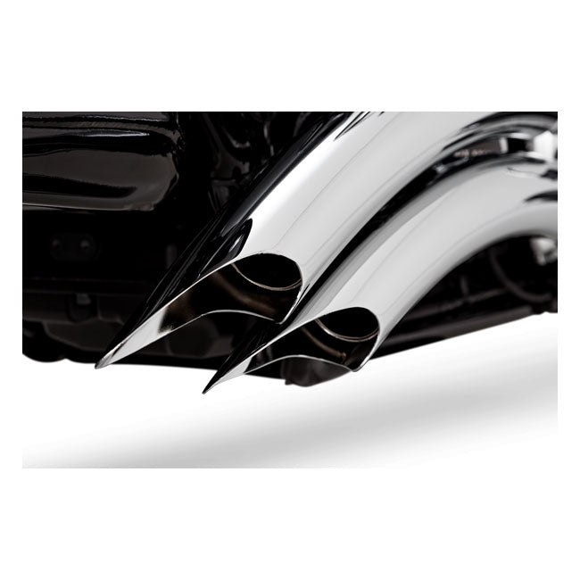 Vance & Hines, Big radius PCX exhaust. chrome — 17-25 FLT/Touring (excl. 23-25 FLTRXSE; 24-25 FLTRXSTSE; 23-25 FLHXSE; 24-25 FLHX; 2025 FLHXU; 24-25 FLTRX; all Trikes). Requires disabling 2nd; down stream O2 sensor (s) of 20-up EU models