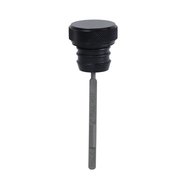 Oil tank fill plug, black — 00-17 Softail (excl. FXSB; FXCW/C)