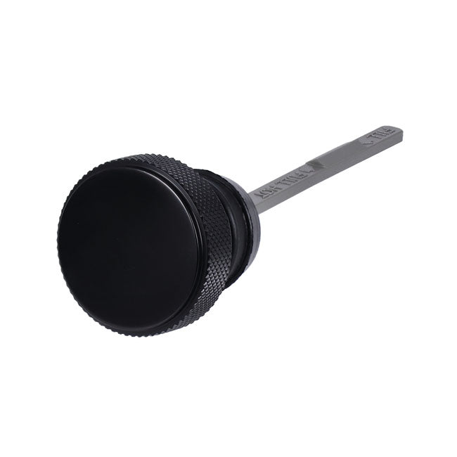 Oil tank fill plug, black — 00-17 Softail (excl. FXSB; FXCW/C)