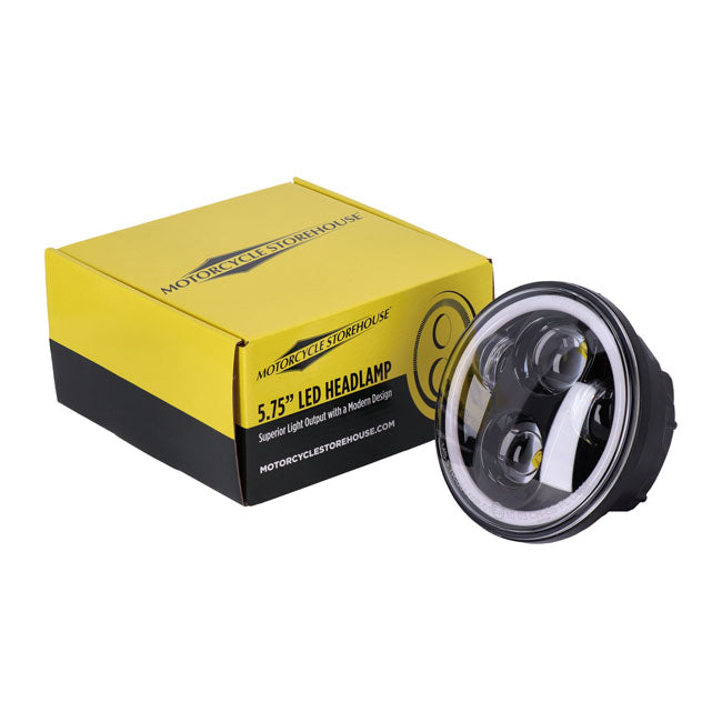 Bright, 5.3/4" LED headlamp unit. Black