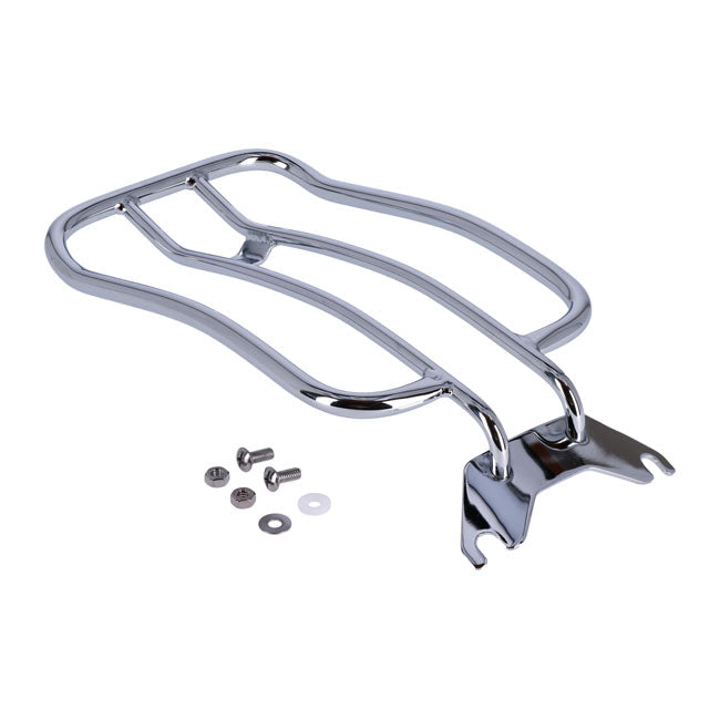 Solo seat luggage rack, 7". Chrome — 18-20 FXFB Fat Bob 107. With solo seat