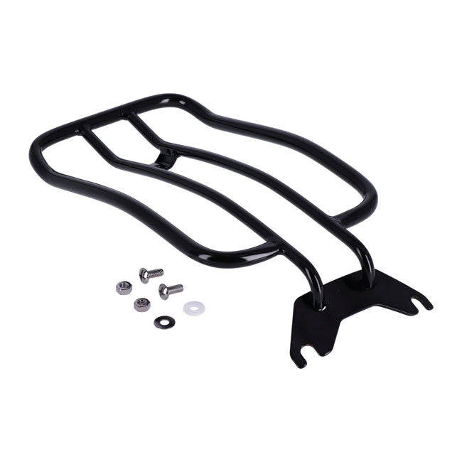 Solo seat luggage rack, 7". Black — 18-20 FXFB Fat Bob 107. With solo seat