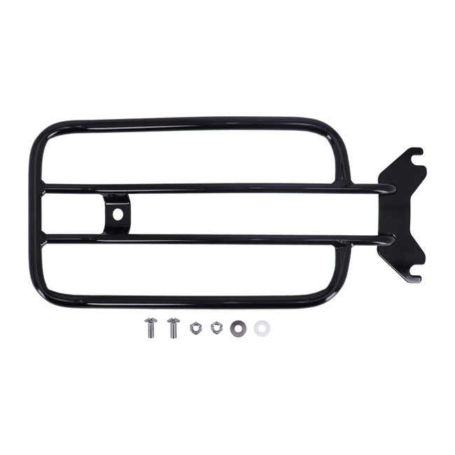 Solo seat luggage rack, 7". Black — 18-20 FXFB Fat Bob 107. With solo seat