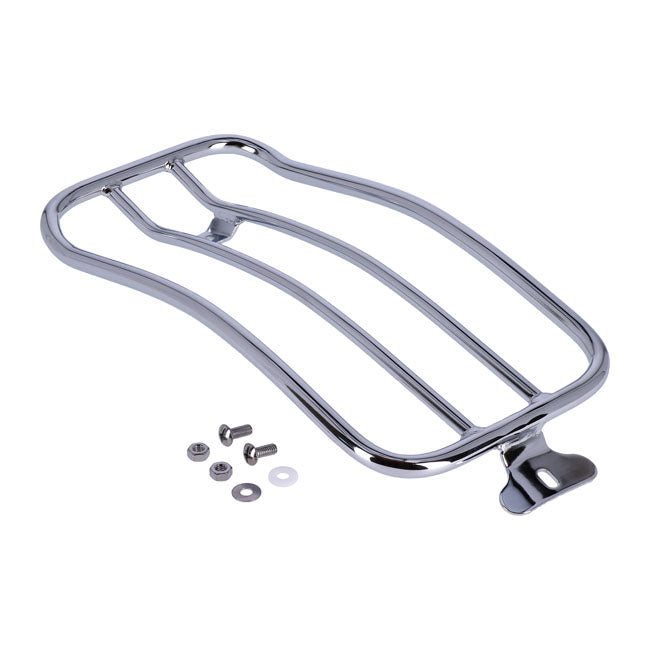 Solo seat luggage rack, 7". Chrome — 18-20 FLSL Slim 107. With solo seat